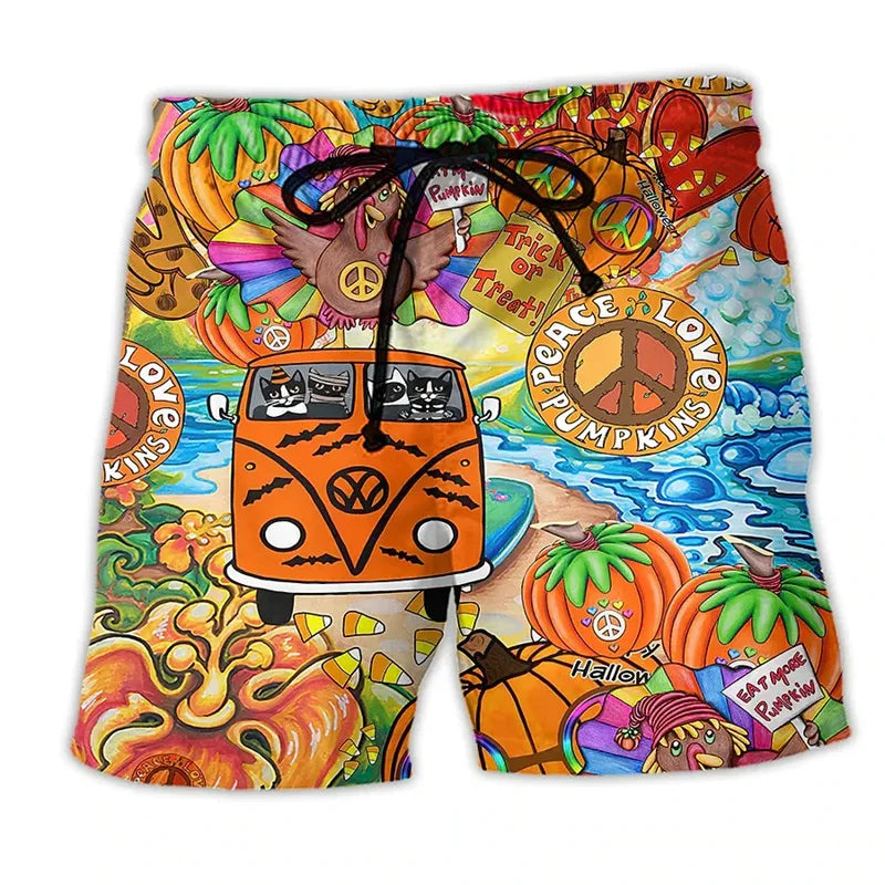 Herren Badehose Graffiti Design Leicht Schnell Trocknend Sommer Shorts 7