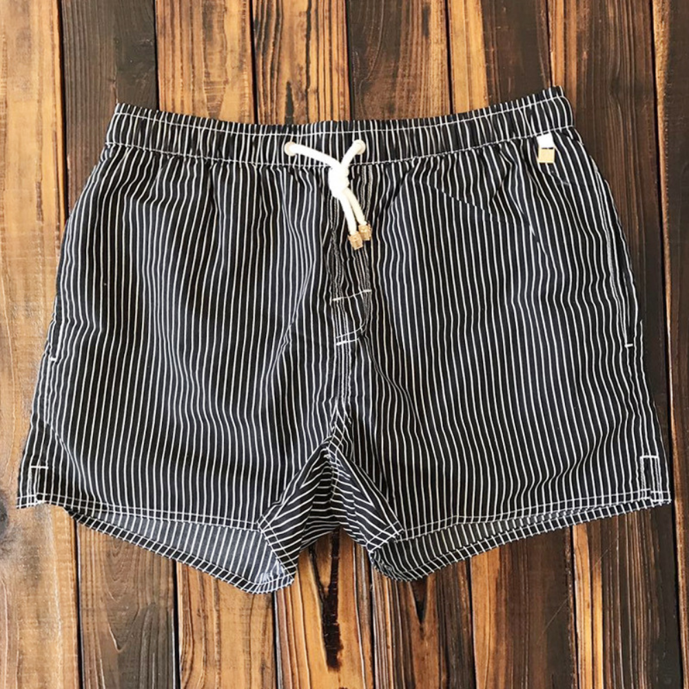 Herren Badeshorts Gestreift Kordelzug Leicht Polyester 0