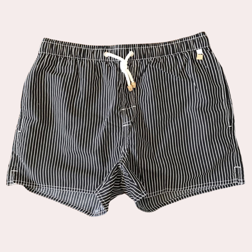 Herren Badeshorts Gestreift Kordelzug Leicht Polyester 1