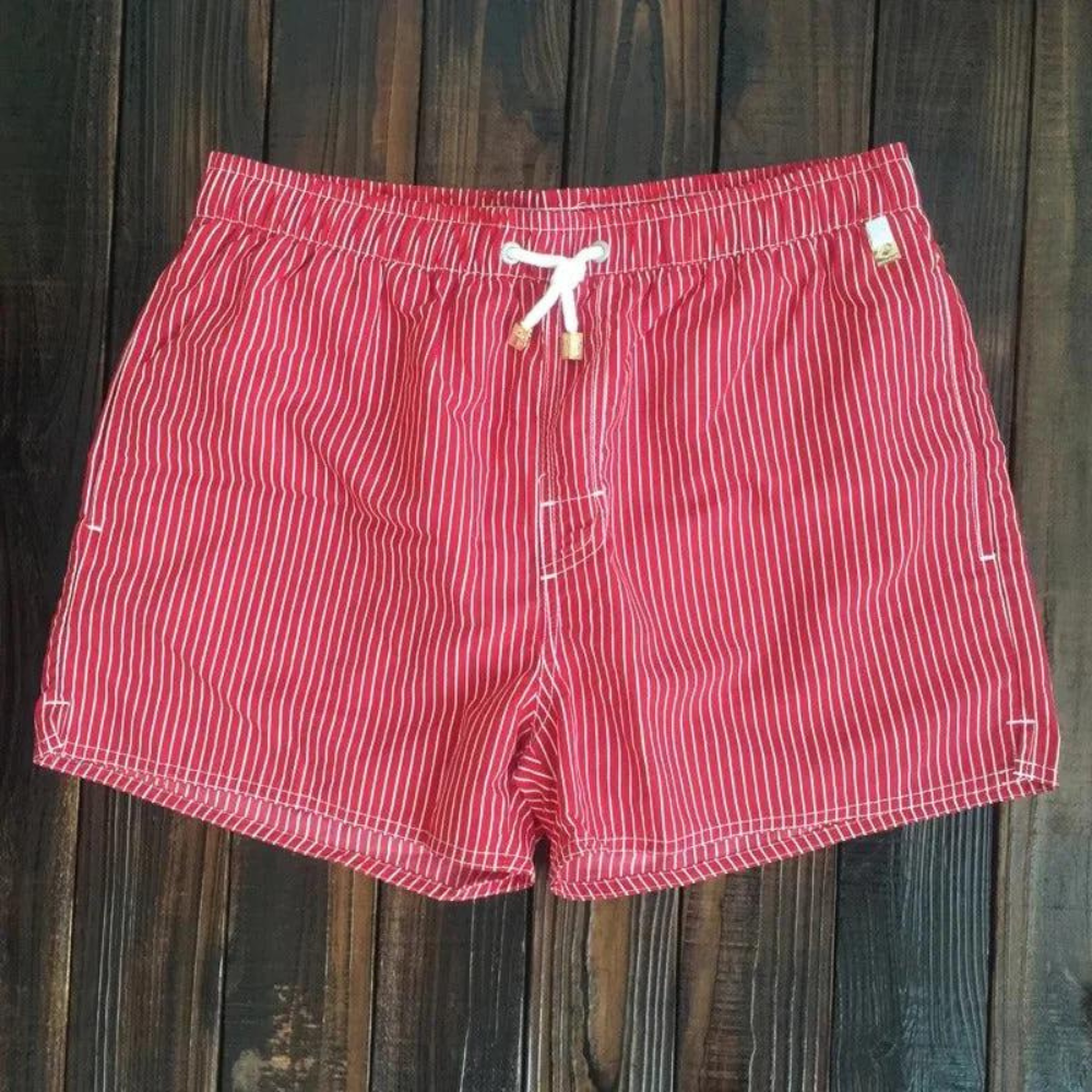 Herren Badeshorts Gestreift Kordelzug Leicht Polyester 5