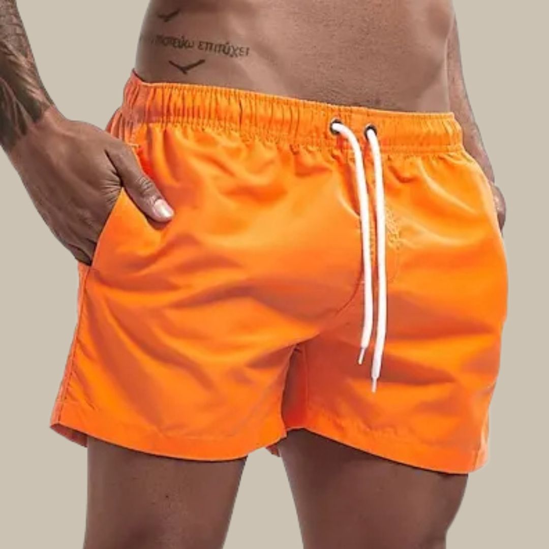 Herren Badeshorts Schnelltrocknend Kordelzug Polyester 1