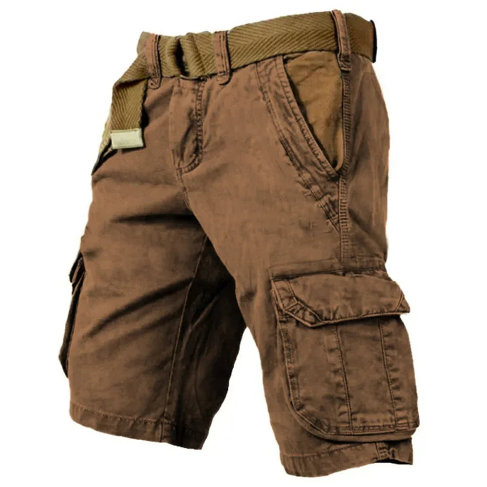 Herren Cargo Shorts Baumwolle Vintage Stil Praktische Cargotaschen 0