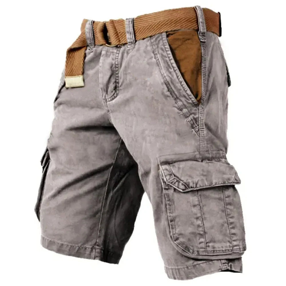 Herren Cargo Shorts Vintage Stil Baumwolle mit Cargotaschen für Sommeraktivitäten 1