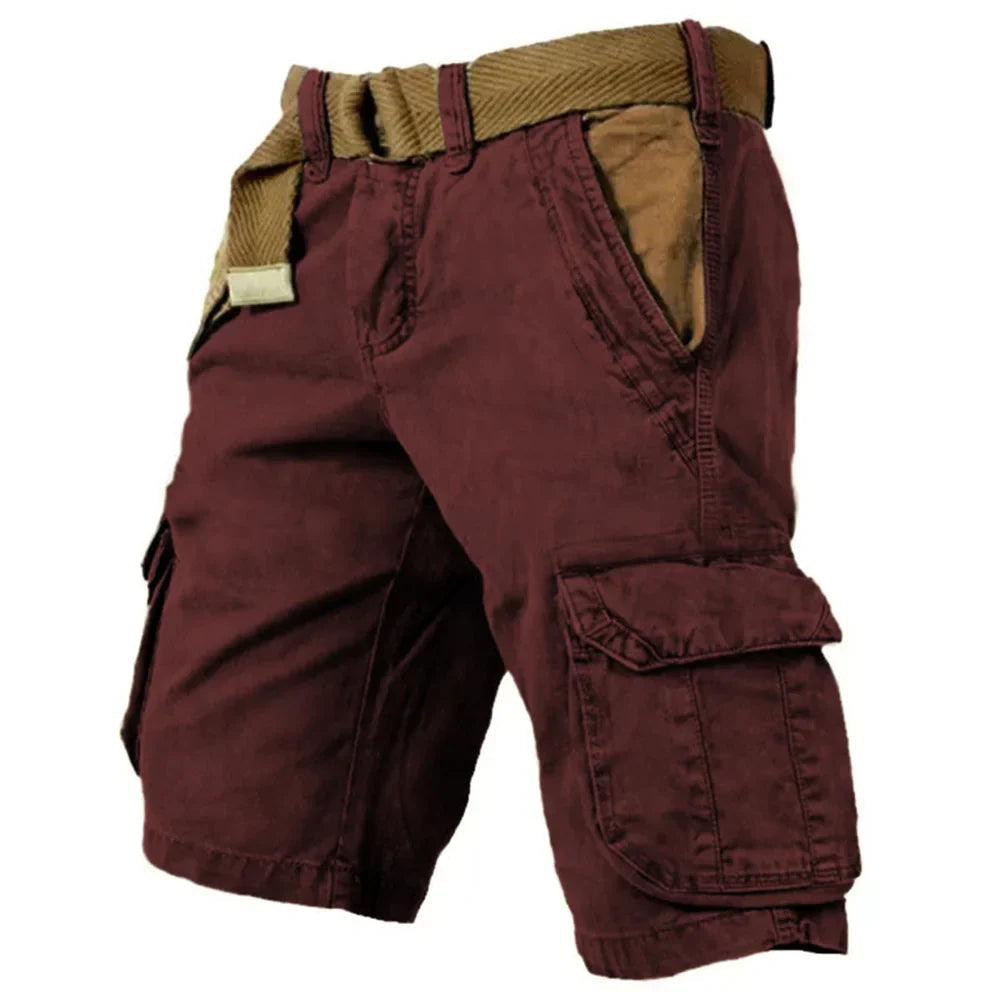 Herren Cargo Shorts Vintage Stil Baumwolle mit Cargotaschen für Sommeraktivitäten 2