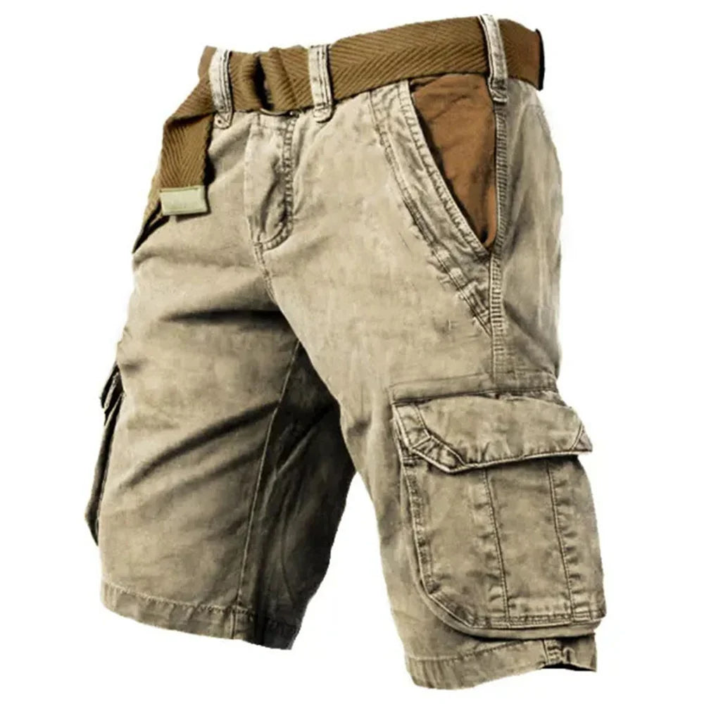 Herren Cargo Shorts Vintage Stil Baumwolle mit Cargotaschen für Sommeraktivitäten 3