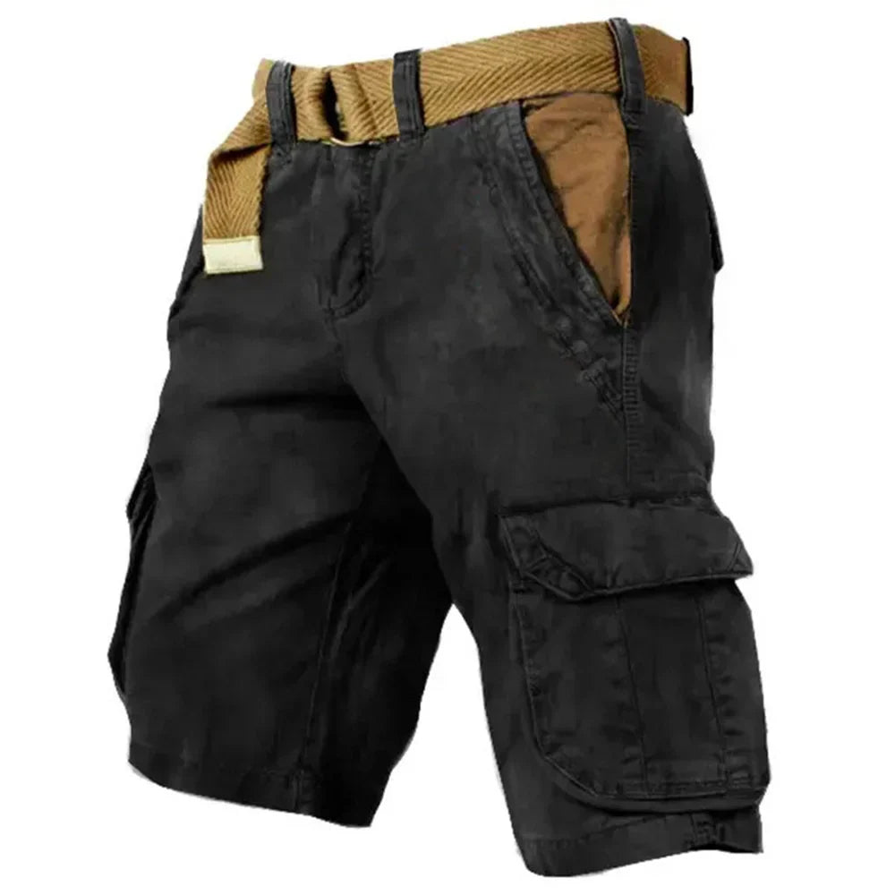 Herren Cargo Shorts Vintage Stil Baumwolle mit Cargotaschen für Sommeraktivitäten 4