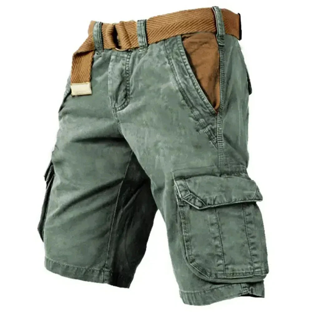 Herren Cargo Shorts Vintage Stil Baumwolle mit Cargotaschen für Sommeraktivitäten 5