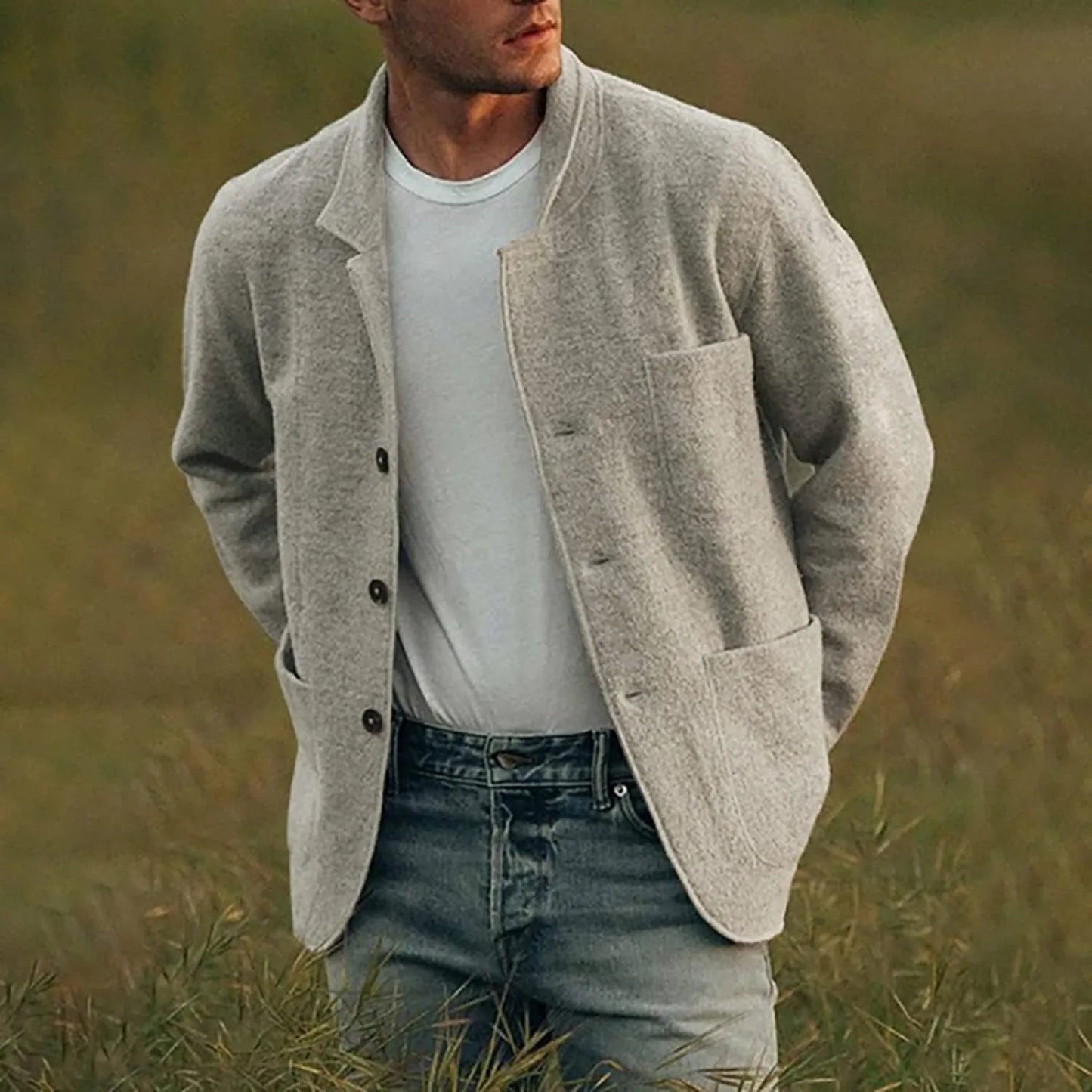 Herren Casual Blazer Elegantes Design Hochwertiger Stoff 0