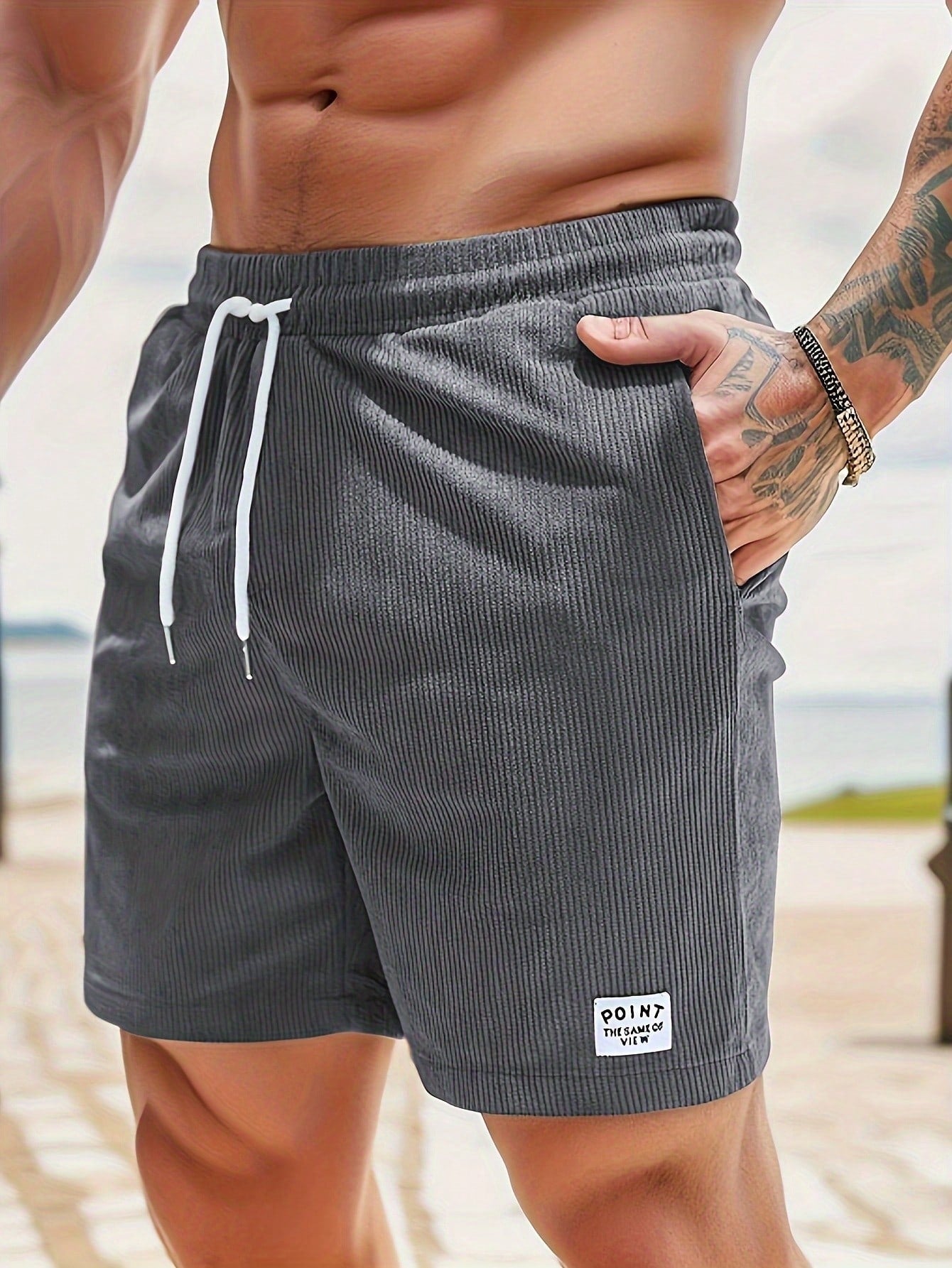 Herren Cordshorts Leicht Stretch Zeitlose Ästhetik Polyester Kurze Hosen 1