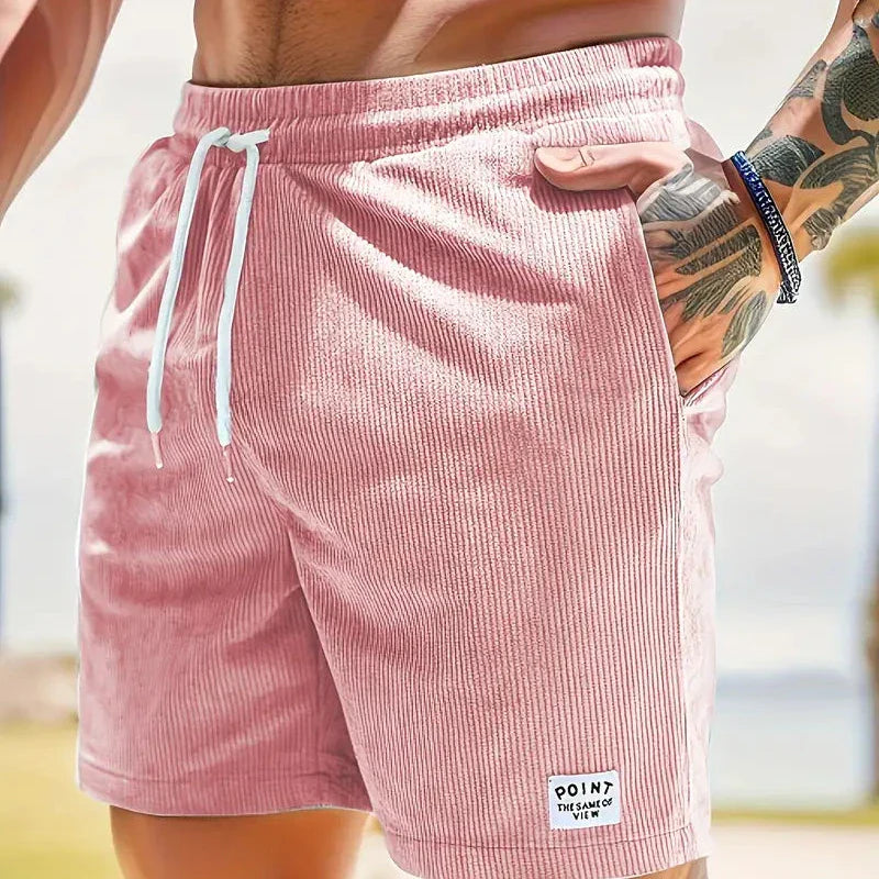 Herren Cordshorts Leicht Stretch Zeitlose Ästhetik Polyester Kurze Hosen 3