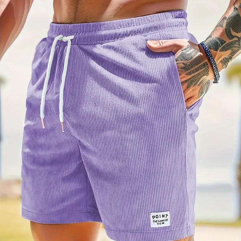 Herren Cordshorts Leicht Stretch Zeitlose Ästhetik Polyester Kurze Hosen 5