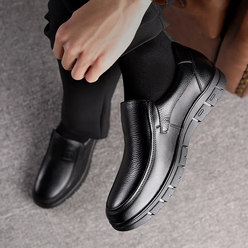 Herren Freizeitschuhe Loafer Echtes Leder Atmungsaktiv Flache Sohle 7