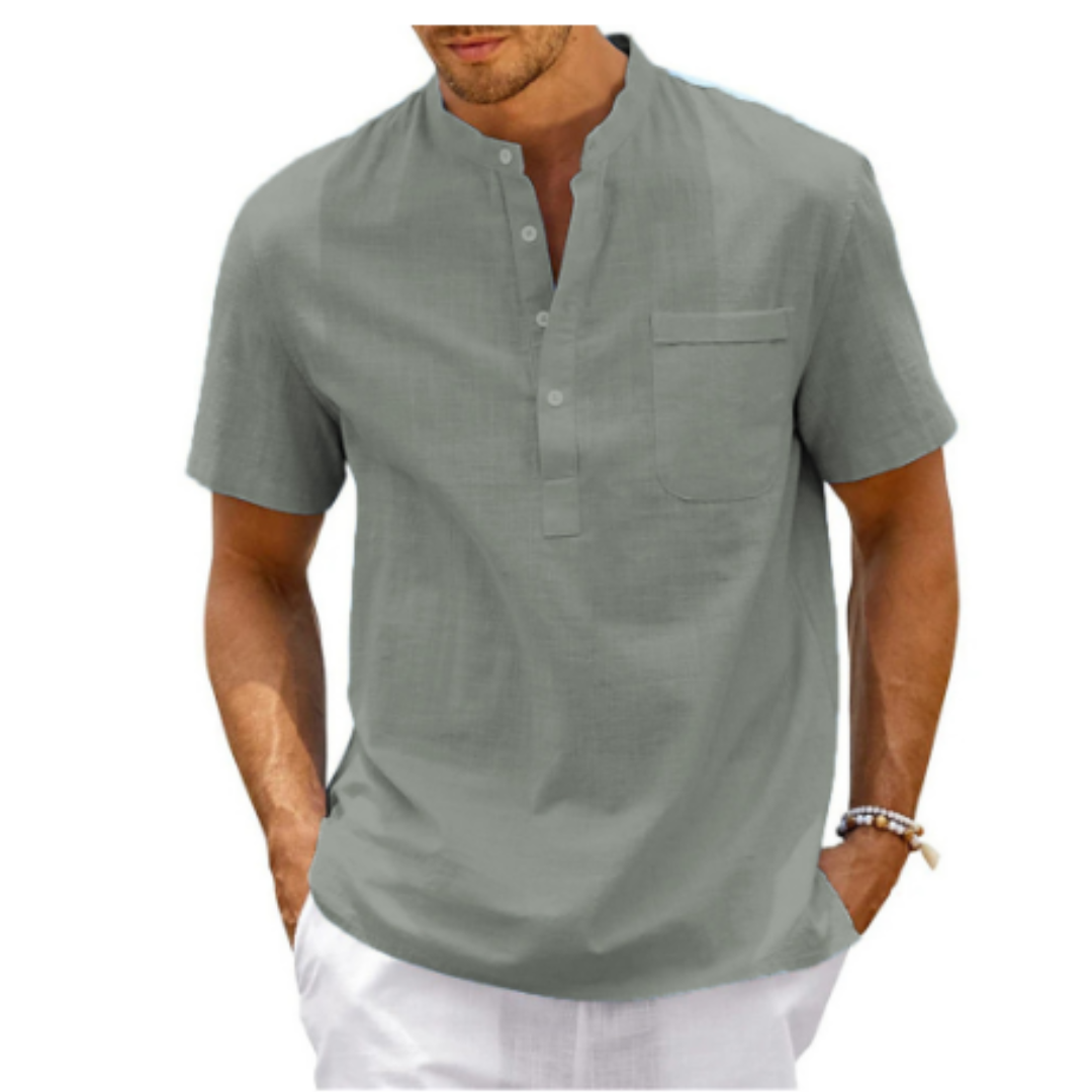 Herren Hemd Langarm Elegant Entspannt Baumwolle 5