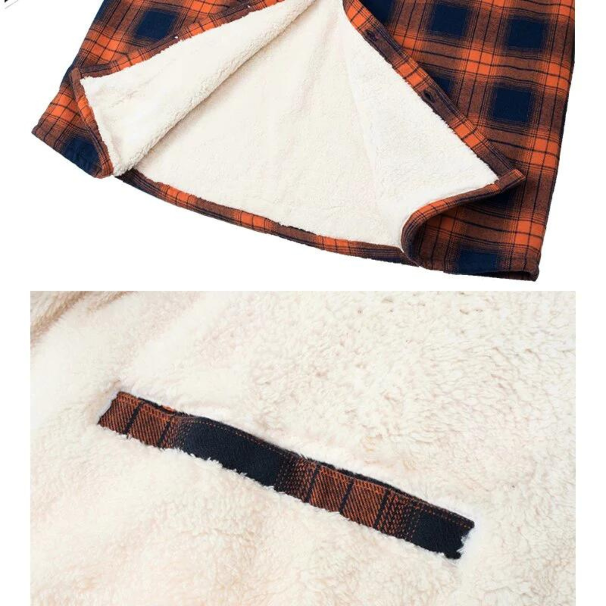 Herren Jacke Fleecegefüttert Karierte Warm Bequem Hochwertig 3