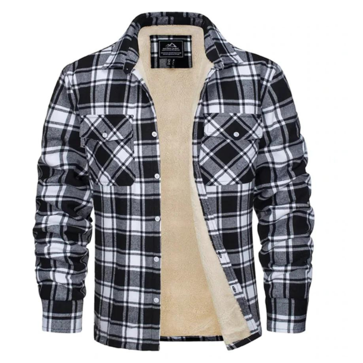 Herren Jacke Fleecegefüttert Karierte Warm Bequem Hochwertig 6