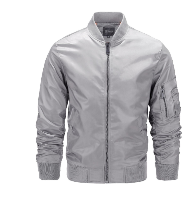 Herren Jacke Klassische Bomberjacke Leicht mit Reißverschluss 1