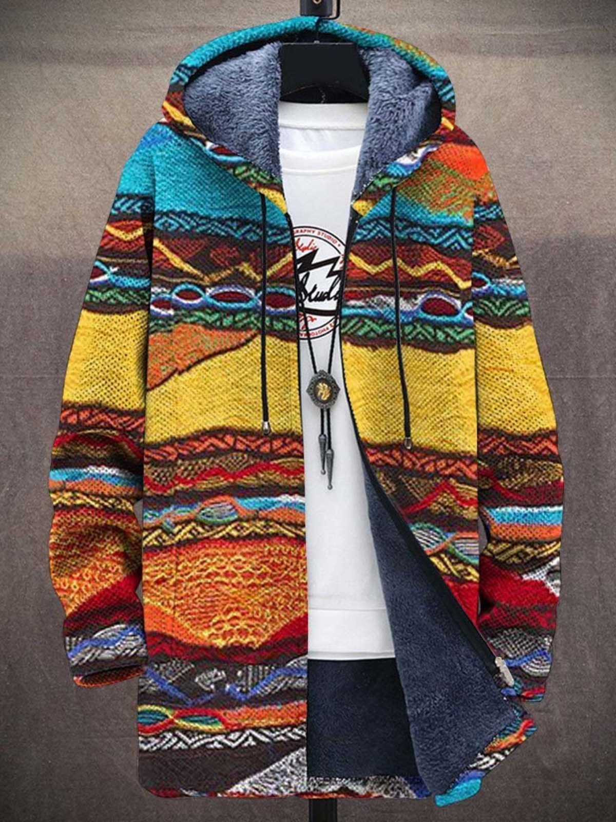 Herren Jacke Kunstvoll Bedruckt Hochwertige Materialien 2