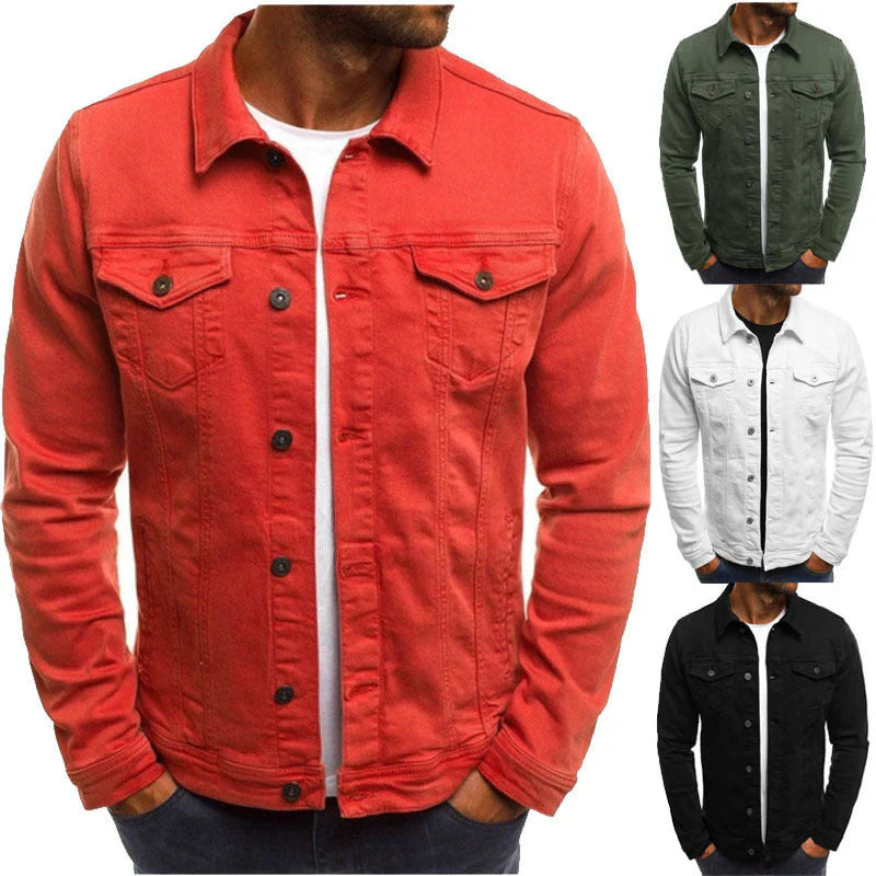 Herren Jeansjacke Lässig Vielseitig Hochwertig Baumwolle 8