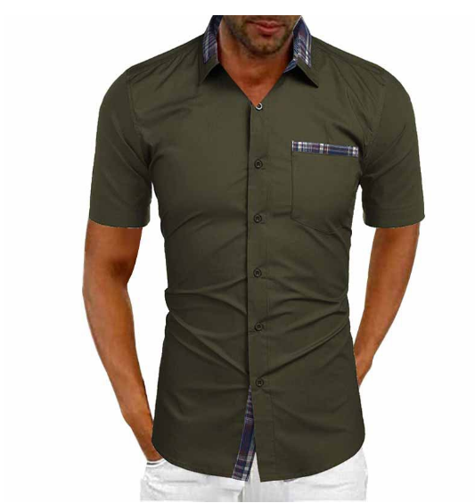 Herren Kurzarmhemd Atmungsaktiv Baumwolle Elegante Passform für Sommer 8