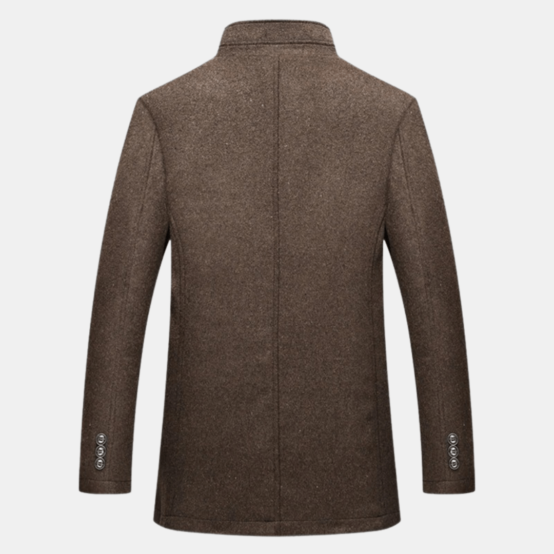 Herren Lagenmantel Hoher Halsausschnitt Eleganter Schnitt 4