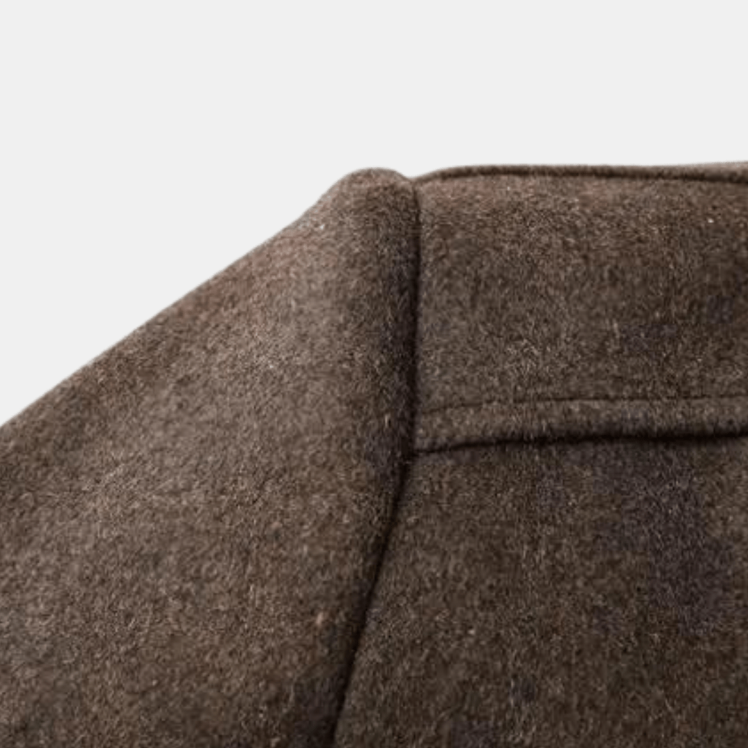 Herren Lagenmantel Hoher Halsausschnitt Eleganter Schnitt 6