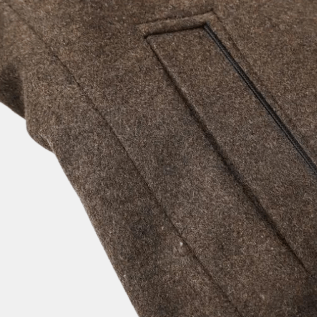 Herren Lagenmantel Hoher Halsausschnitt Eleganter Schnitt 7