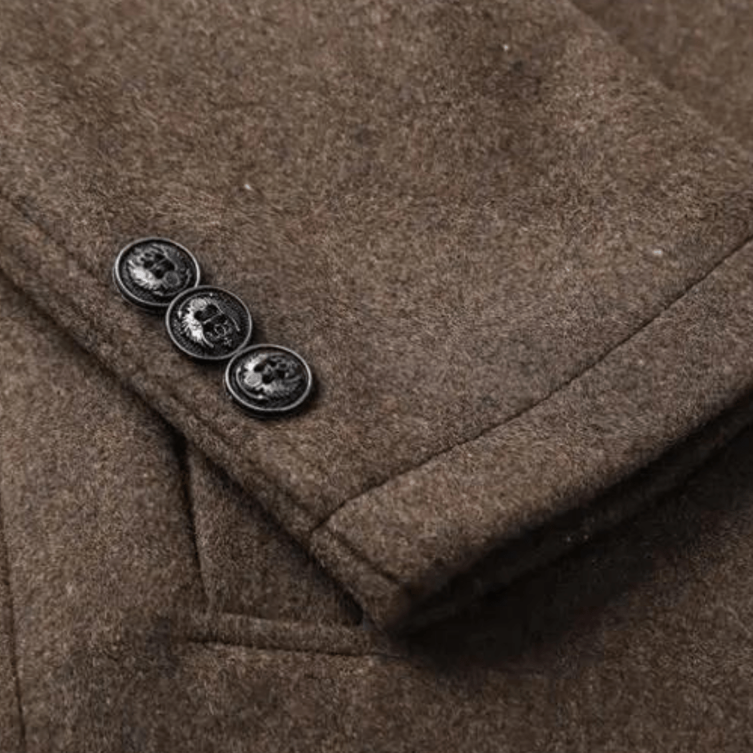 Herren Lagenmantel Hoher Halsausschnitt Eleganter Schnitt 8