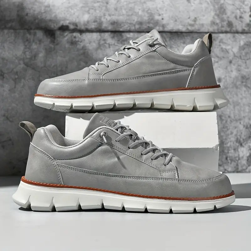 Herren Leder Turnschuhe Komfortabel Modern Hochwertig 3