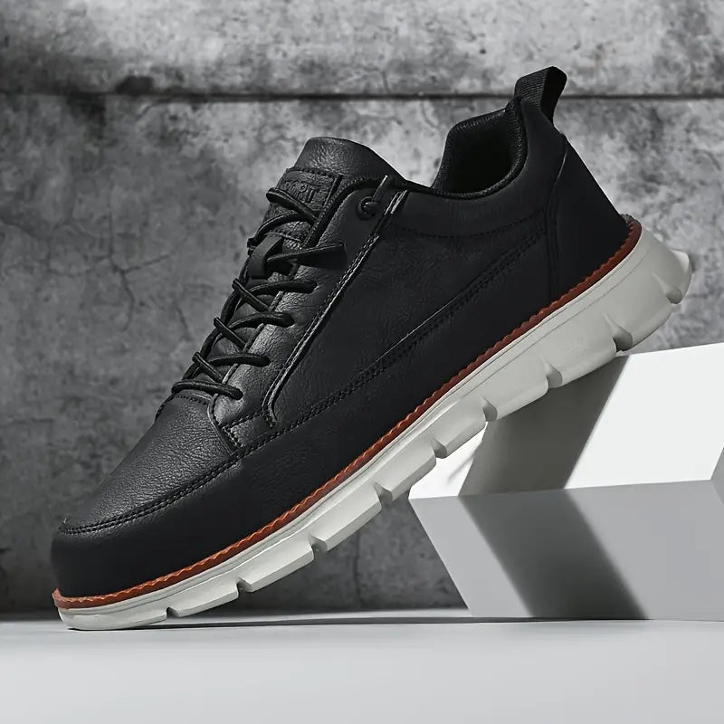 Herren Leder Turnschuhe Komfortabel Modern Hochwertig 6