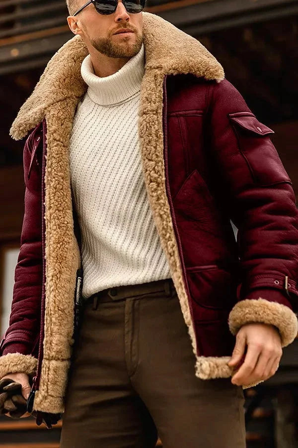 Herren Lederjacke Fliegende Stilvoll Echtes Leder Camel 2