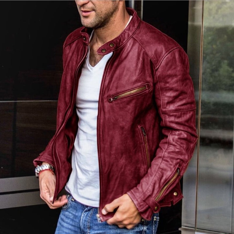 Herren Lederjacke Wetterfest Schwarz Hochwertig Aus Echtleder 3