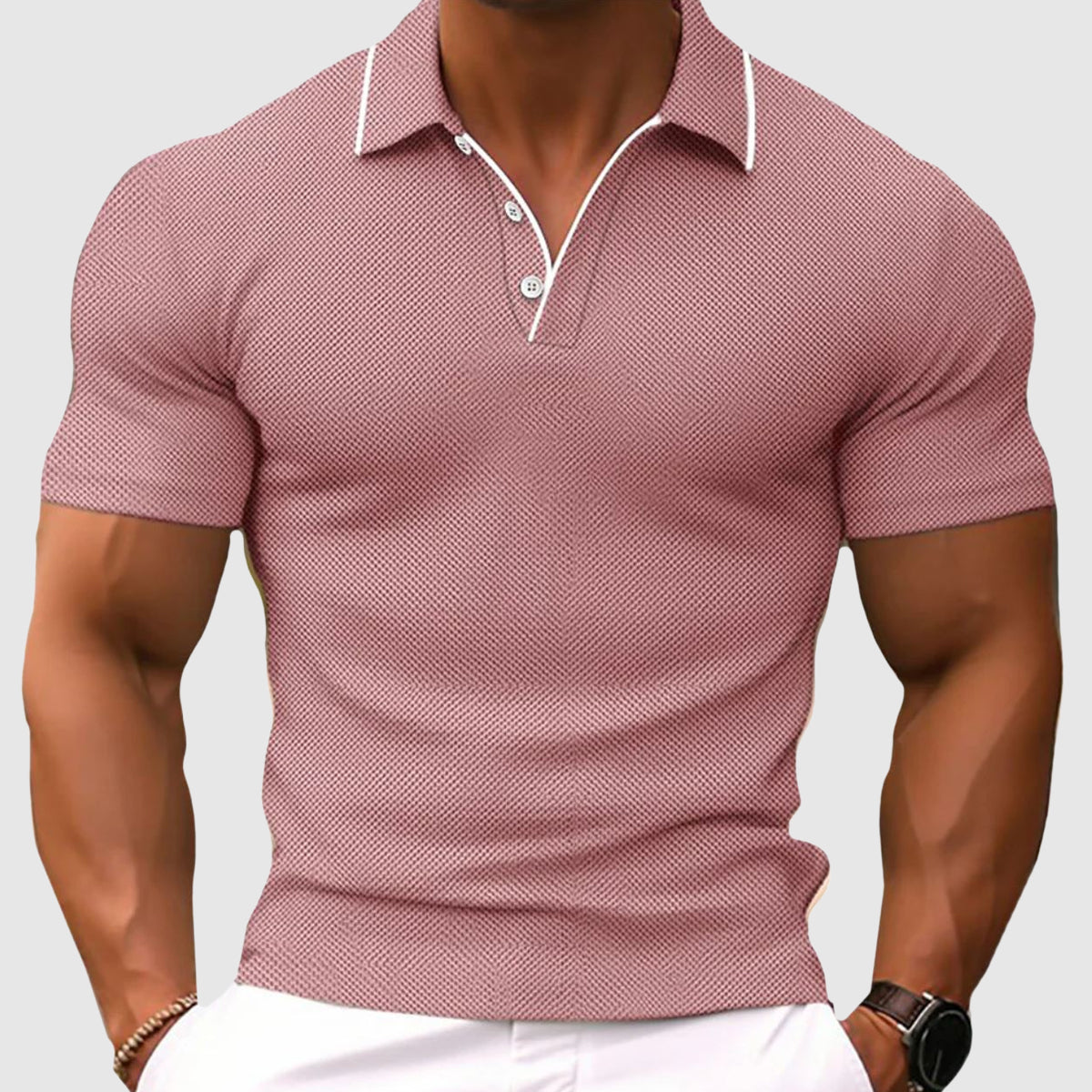 Herren Polo Shirt Modern Bequem Hochwertiger Stoff Atmungsaktiv 2
