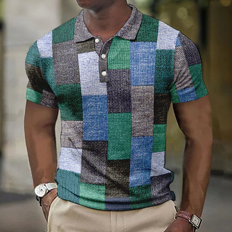 Herren Polohemd Kurzarm Mehrfarbig Atmungsaktives 100% Baumwolle Regular Fit 4