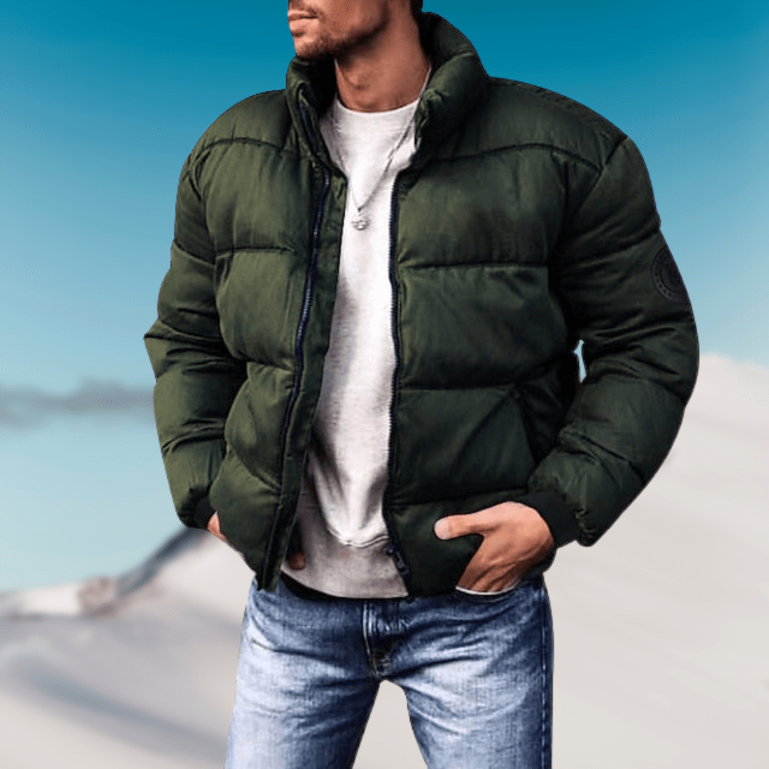 Herren Pufferjacke Warm Stylisch Dicke Fütterung Winterjacke 3