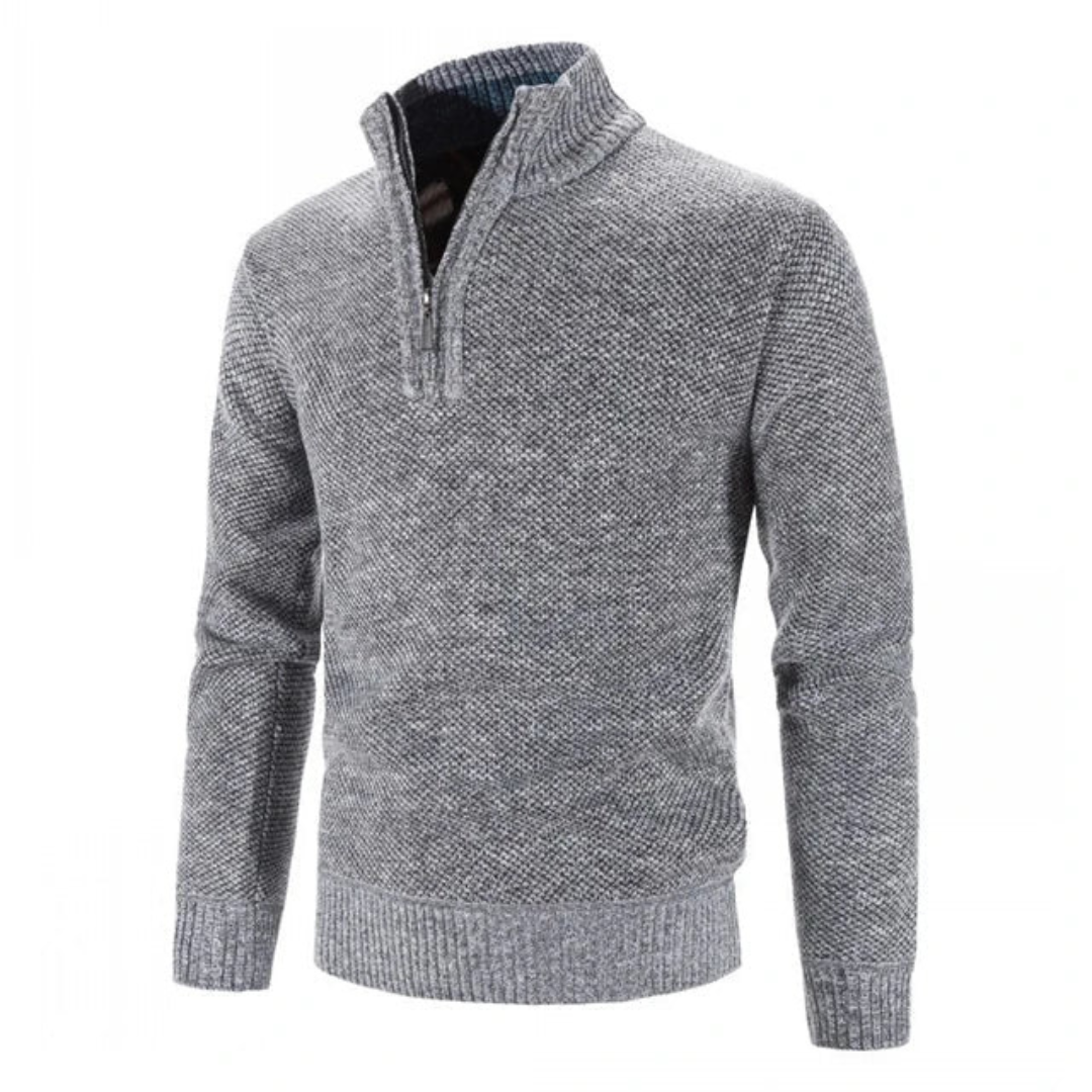 Herren Pullover Halber Reißverschluss Warm Hochwertiges Material 1