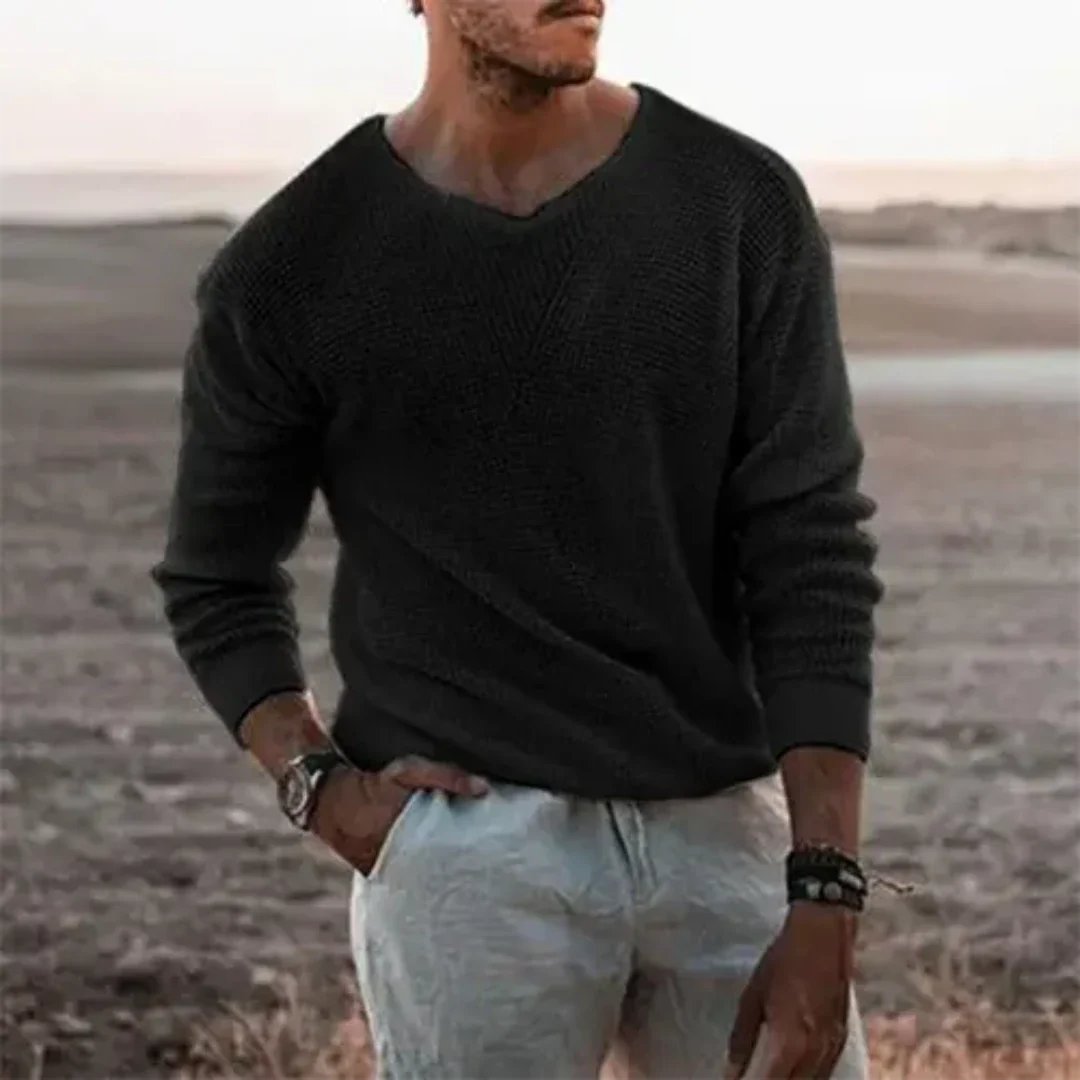Herren Pullover Langarm Warm Klassisches Strickmaterial für Kühle Tage 4