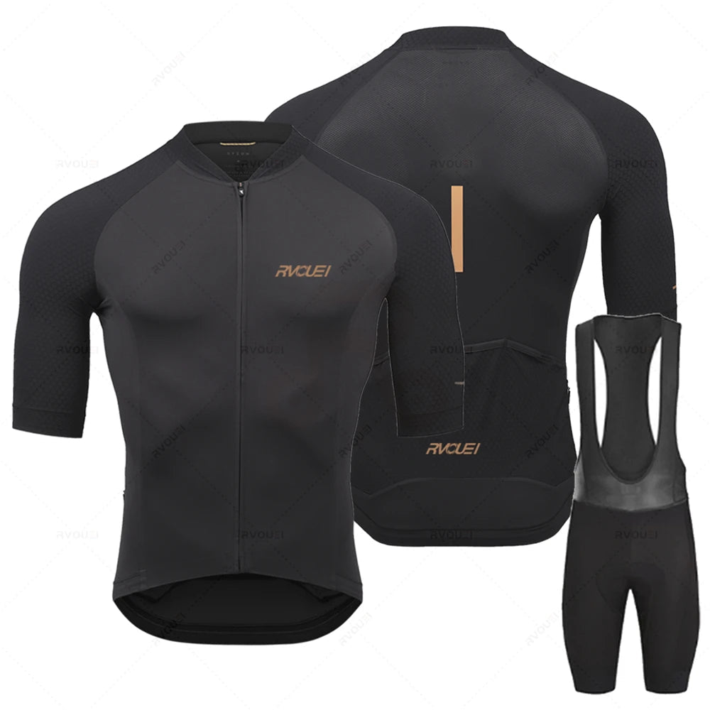 Herren Radsport Trikot Set Langarm Atmungsaktiv Polyester mit 19D Gel-Kissen 0