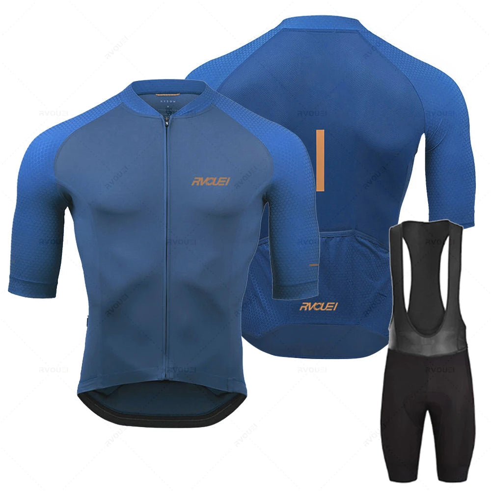Herren Radsport Trikot Set Langarm Atmungsaktiv Polyester mit 19D Gel-Kissen 1
