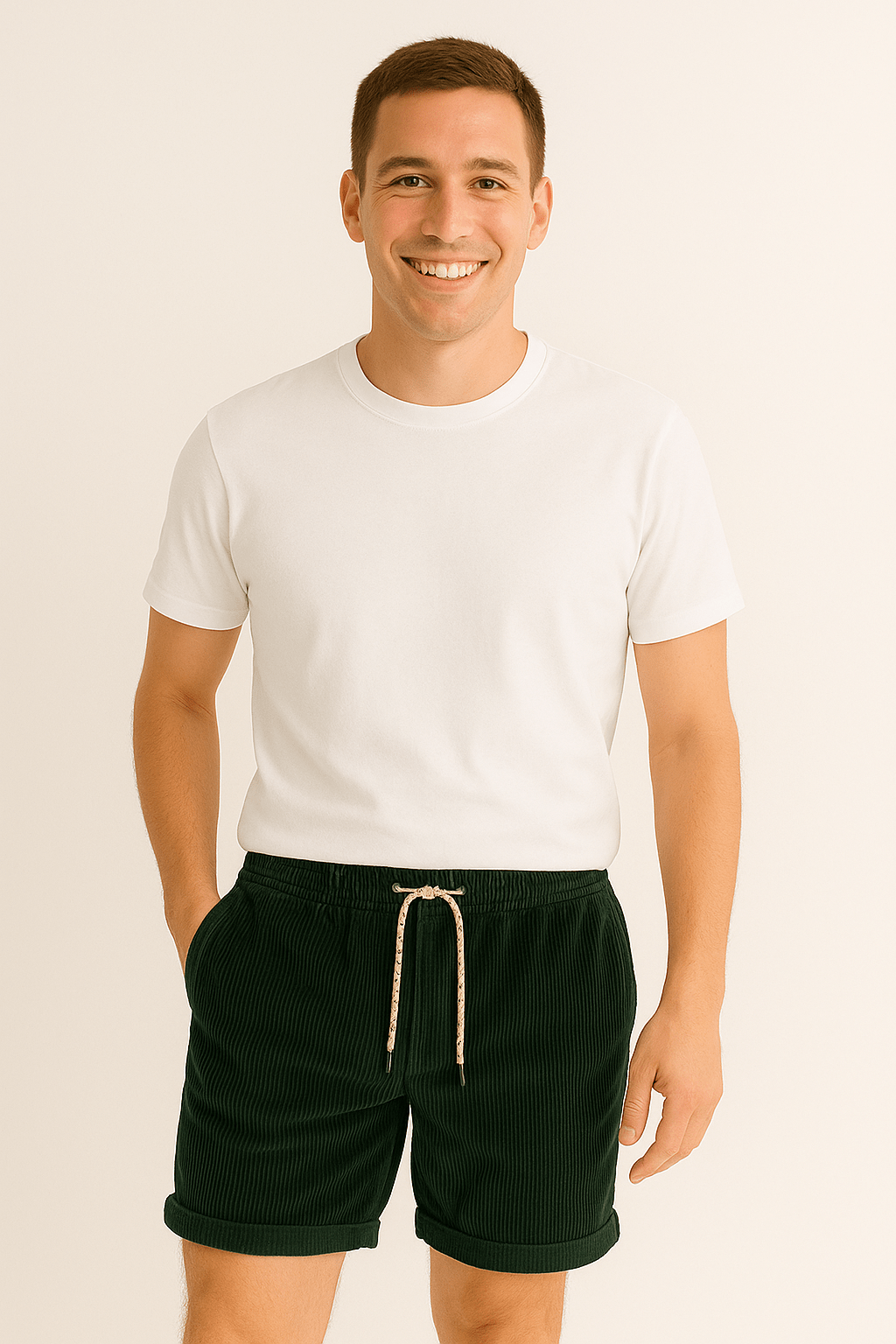 Herren Shorts Kord Bequem Lockere Passform Weiches Material 2