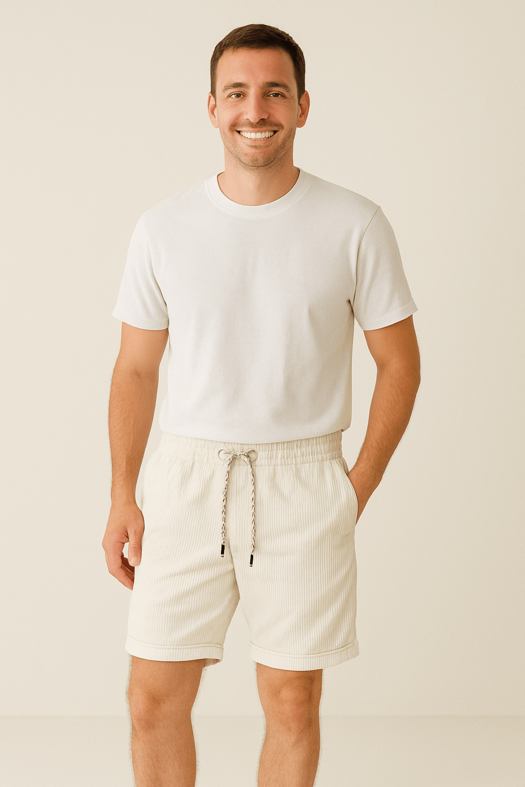 Herren Shorts Kord Bequem Lockere Passform Weiches Material 4