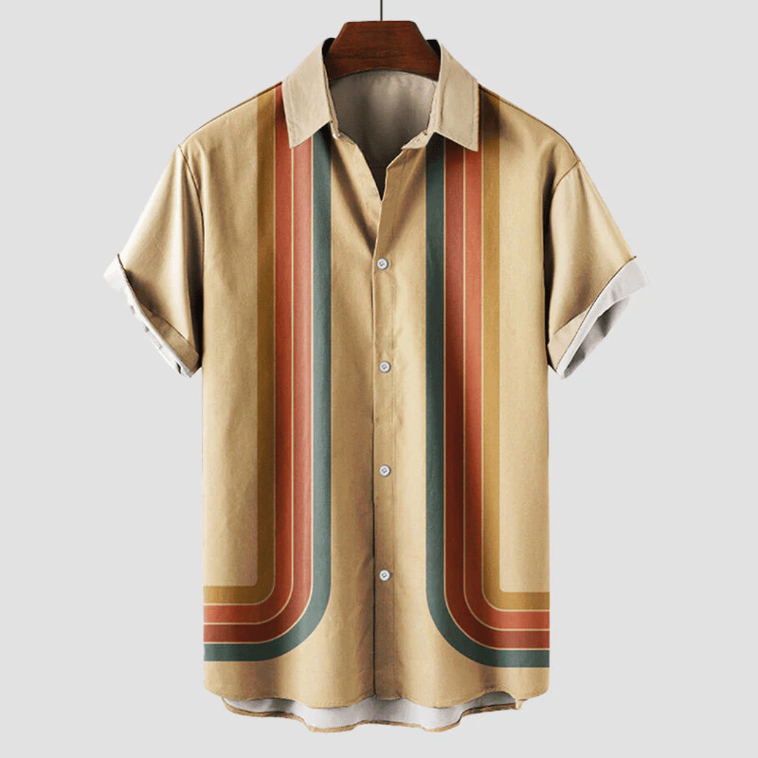 Herren Sommerhemd Retro Atmungsaktiv Kurzarm Baumwolle für Stil und Komfort 0