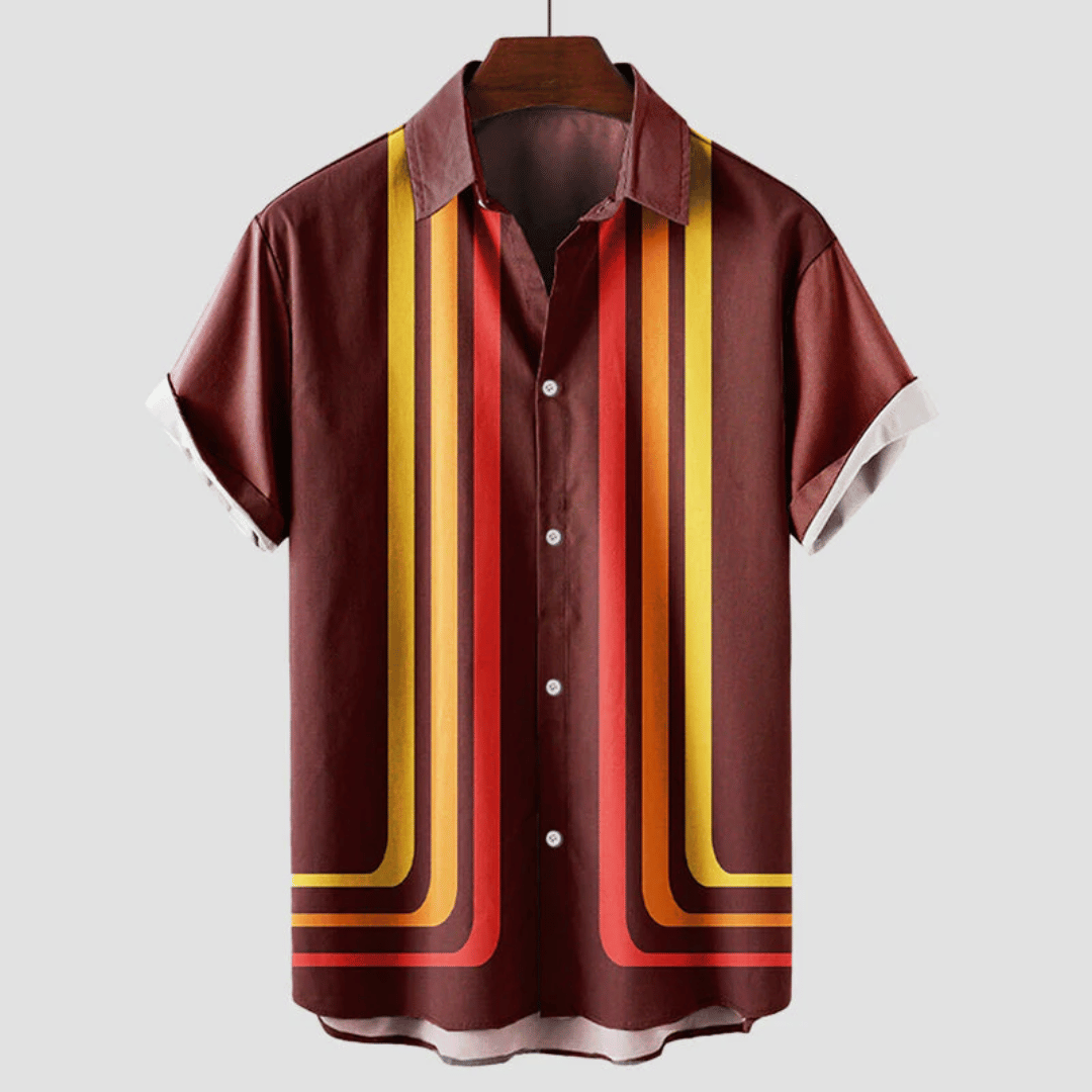 Herren Sommerhemd Retro Atmungsaktiv Kurzarm Baumwolle für Stil und Komfort 2
