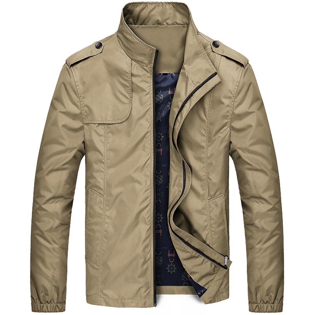 Herren Sommerjacke Leicht Atmungsaktiv Stilvoll Khaki Marine Hellblau Schwarz Grün 0