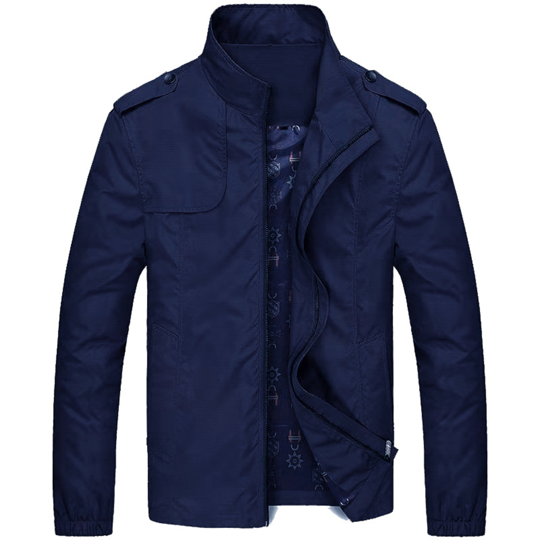 Herren Sommerjacke Leicht Atmungsaktiv Stilvoll Khaki Marine Hellblau Schwarz Grün 1