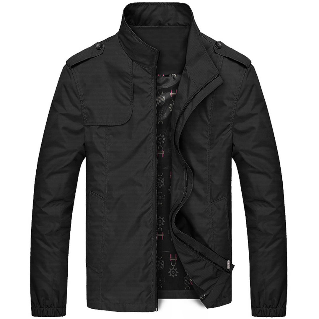 Herren Sommerjacke Leicht Atmungsaktiv Stilvoll Khaki Marine Hellblau Schwarz Grün 3