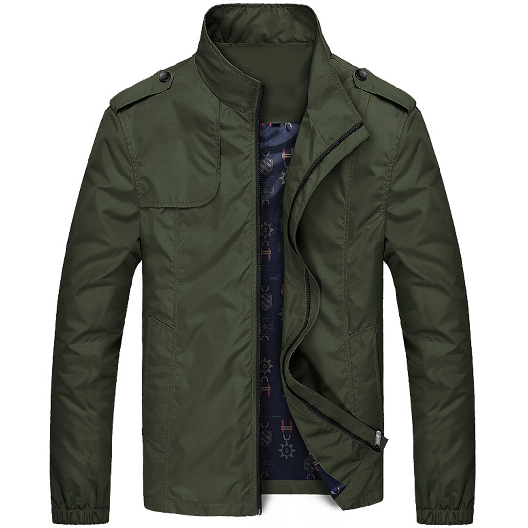 Herren Sommerjacke Leicht Atmungsaktiv Stilvoll Khaki Marine Hellblau Schwarz Grün 4