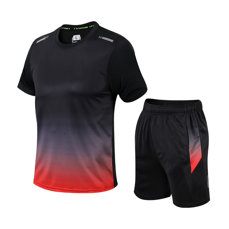 Herren Sportbekleidungs-Set Farbgradient Druck Atmungsaktives Material 2