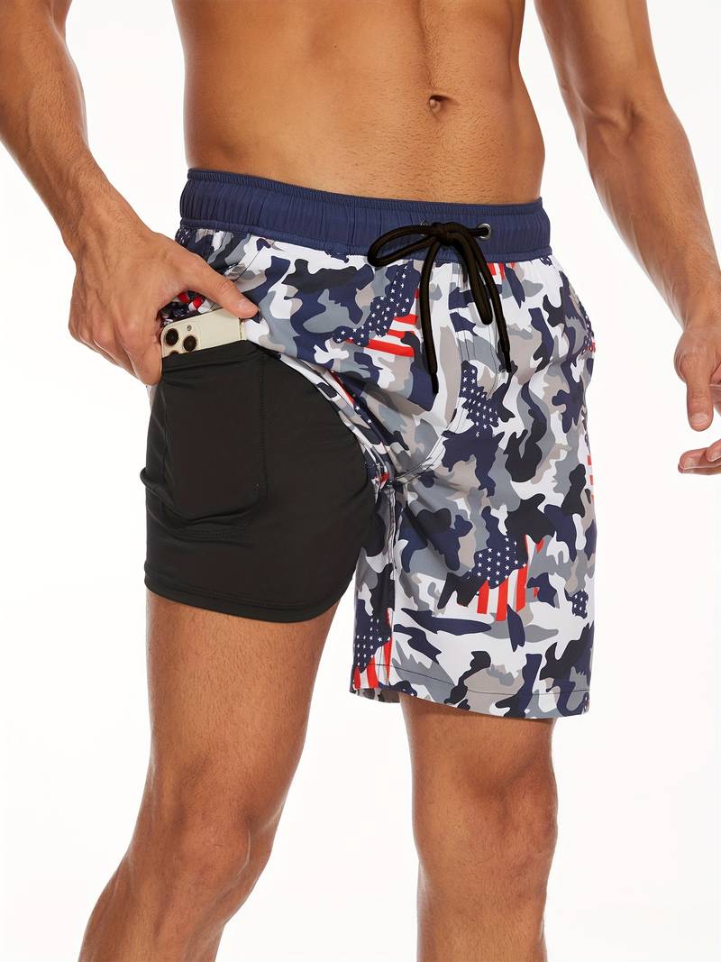 Herren Strandshorts Atmungsaktiv Schnell Trocknend Komfortabel Freizeit 6