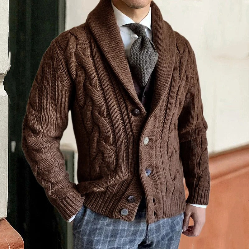 Herren Strickjacke Knopf Warm Bequem Strickmaterial 2