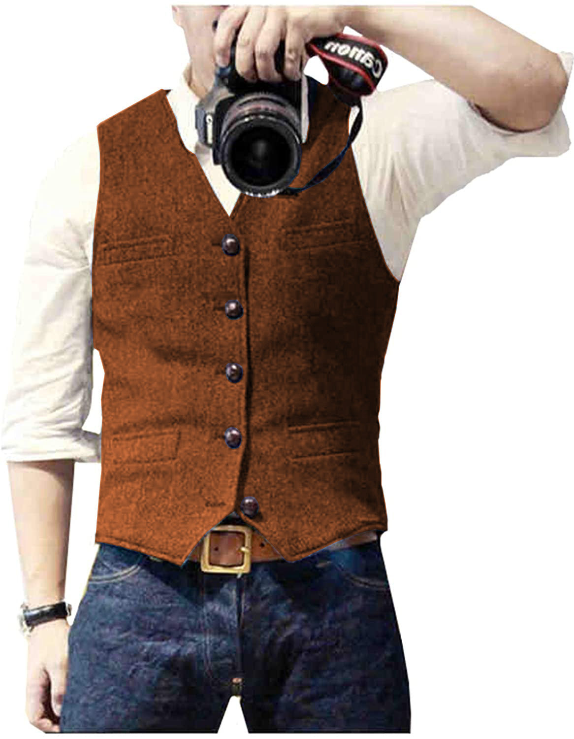 Herren Weste Vielseitig Hochwertige Materialien Mit Taschen 8